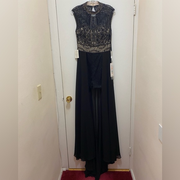 NWT Colors Dress, Beaded Black And Nude Romper Dress Size 10 (2036) - Picture 2 of 13